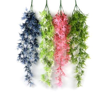 China New Window Display Professional Style Making Decorative Artificial Flower Vine Plastic Hanging Maple Leaf for sale