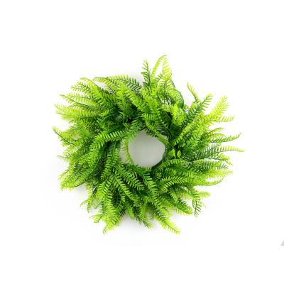 China Realistic Artificial Green Leaves Weave Boxwood Wreath Farmhouse Greenery Leaf Wreath for Front Door Windows Indoor Outdoor Hanging for sale