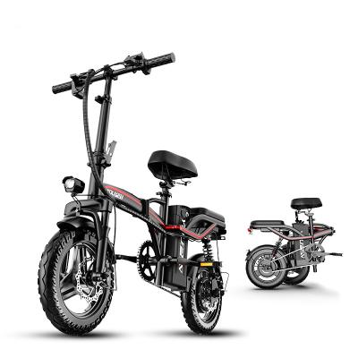 China NEW unisex electric bicycles with rear seat outdoor folding e portable bikes can carry people for sale