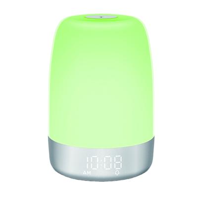 China Night Lamp& bluetooth speaker 2 in 1 2021 Big Rock Digital Table led smart sleep wake up light sunrise alarm clock with sunrise for sale