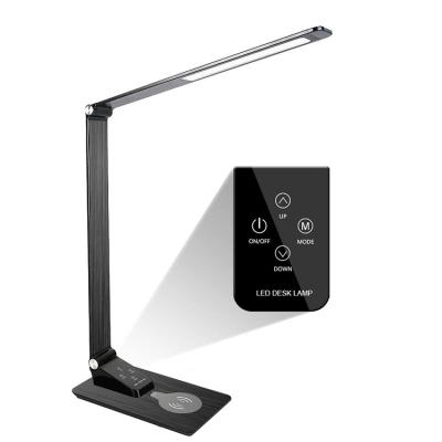 China 2020 Room Amazon Best Seller Foldable Black LED Desk Lamp Wireless Charger for sale