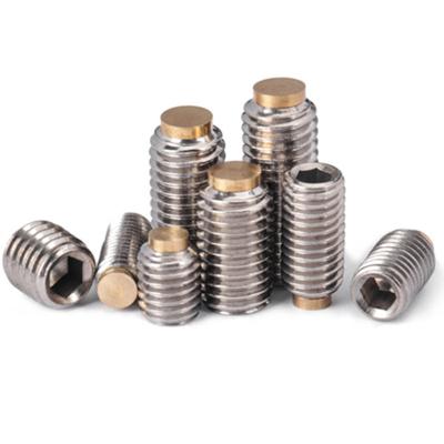 China Custom Worm All Size Factory 18-8 Stainless Steel Hex Socket Set Screw With Dog Tip Alloy Steel Brass Set Screws 3/8-16 x 3/ 4