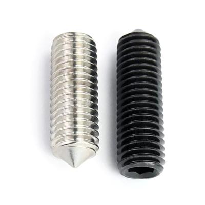 China HEX Stainless Steel Oxide Black 6-32 10-32 1/4-20 18-8 3/8 5/6 Hollow Screw Worm Lock Set Screws Hex Socket for sale