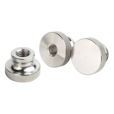 China Heavy Industry 18-8 Stainless Steel M2 M3 M4 M5-M10 High Head Nut GB806 Thumb Handle Knob Adjustment Knurled Nut With Collar Thumb Nut for sale