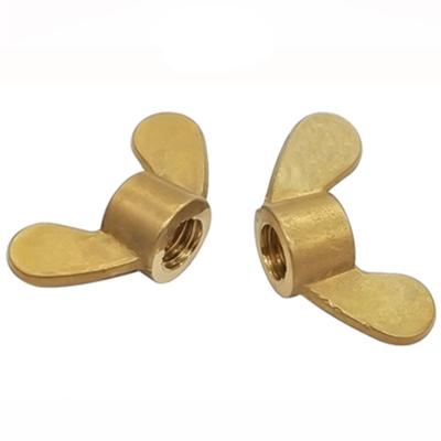 China Yellow Brass Wing Nuts Wing Nuts Nylock Wing Nut Heavy Industry Heavy Industry Round Metal Copper Butterfly Fastener Thumb Hand Nut for sale