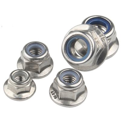 China GB 6183 Hex Nut ISO 7043 Heavy Industry Nylon Insert Hex Lock Hex Flange Nut Heavy Duty Nylon Anti Loosening Hex Nuts With Flange for sale