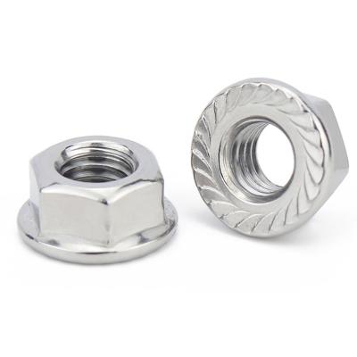 China Heavy Industry Stainless Steel 18-8 SS Flange Nut CNC Metal Flange Nuts and Flange Spinning Bolt for sale