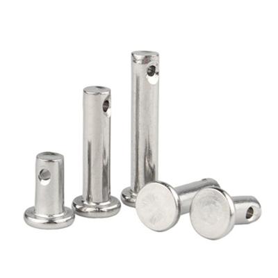 China High Quality Round Hole Pin Straight Locating Pins Cylindrical Pin Shaft Flat Head With Connecting Standard 304 Stainless Steel Head for sale