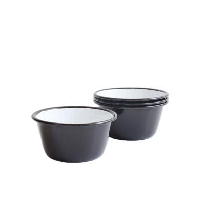 China Sustainable 12CM Food Container Storage Bowl Personalized Enamel Pudding Bowl for sale