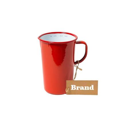 China Sustainable Hot Selling 1100ml Enamel 2 Quart Jug Custom For Coffee for sale