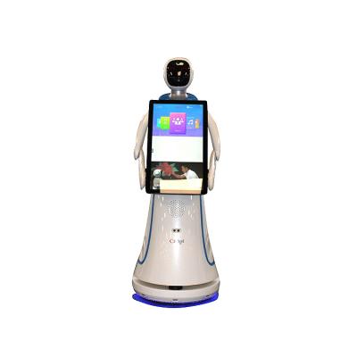 China Service Toy Automatic Battery Operated Artificial Intelligent Humaniod Greeting And Guiding Robot for sale