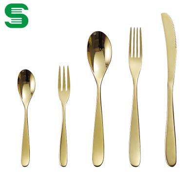 China Sustainable 18/10 Kitchen Cutlery Hotel Flatware Deep Handle Stainless Steel Cutlery Silverware Set for sale