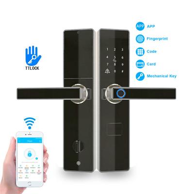 China TTLock Home Electronic Electric Prices Ble Digital Aluminum Biometric Fingerprint Door Lock For Door for sale