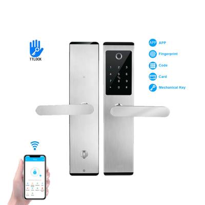 China Front Control TTLock ttlock Ble Mobile Electronic Digital Hotel Fingerprint Steel Smart Door Locks for sale