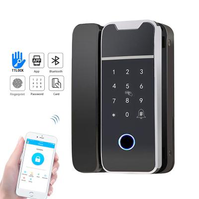 China Apartment Security Digital Biometric Smart Fingerprint Door Access Control Fingerprint Glass Lock For Sliding Glass Door for sale