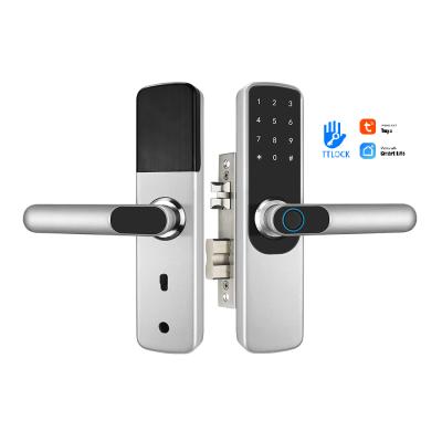 China Aluminum Alloy Ble TTLOCK TUYA App Security Wifi Electronic Smart Digital Biometric Fingerprint Smart Lock for sale