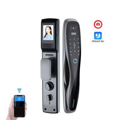 China Aluminum Alloy Wifi App Security Electronic Smart Biometric Fingerprint Smart Lock With Camera for sale