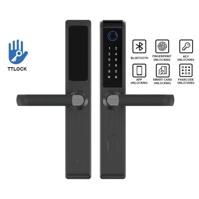 China Broken Thumbprint Aluminum Smart Electronic Biometric Fingerprint Security TTLock TTLock Bridge Smart Door Lock For Home for sale