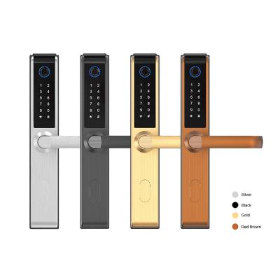 China Apartment Security Electronic Smart Biometric Fingerprint Smart Aluminum Sliding Door Lock for sale