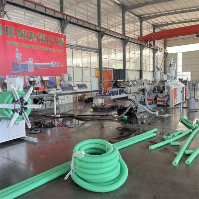 China Hochgeschwindigkeit 50-160 mm Doppelwand Wellrohrmaschine / Plastik HDPE DWC Rohrmaschine zu verkaufen