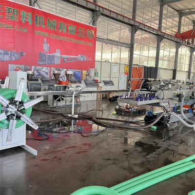 China Productielijn voor dubbelwandige golfbuizen, HDPE PVC golfbuismachine Te koop