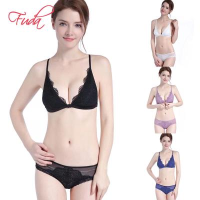 China FUDA AF09 QUICK DRY women's lingerie 2023 sexy crisscross lace crochet lingerie FUDA AF09 lingerie two piece set for sale