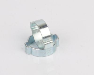 China Miniature Crimp 2 Ear Hose Clamp Stainless Steel Thick 6mm Band Width for sale