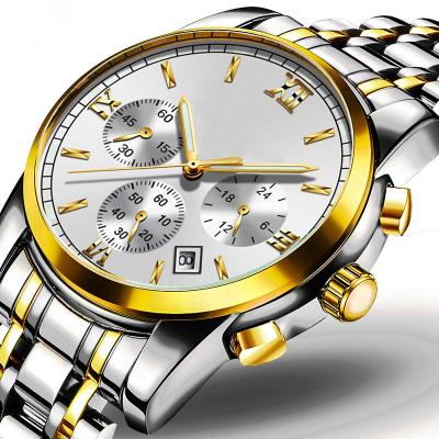 China Casual Watch Men's Classic Quartz Chronograph Sports Watches Classic Stainless Steel Quartz Wristwatches for sale