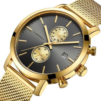 China Day/Date Carisen Fast Shipping 1 Years Guarantee Octagon Quartz Watch Men Japan Quartz Watch Manufacturer for sale