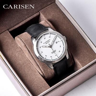 China Carisen Day/Date Waterproof Luminous 10ATM Wristwatch 10ATM Custom Genuine Leather Mechanical Men Watches for sale