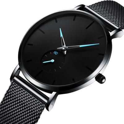 China Chronograph Fashion Men's Logo Pilot Slim Stainless Steel Luxury Custom Quartz Watches Mesh Steel Strap Waterproof Sport Casual Unisex Watch for sale