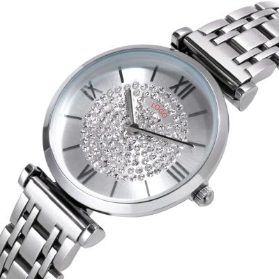 China Custom Diamond Water Resistant Fashion Women's Bling Logo Quartz Watches Luxury High Quality Women's Alloy Watch for sale