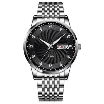 China Classic Auto Date Fashion Brand Alloy Case Stainless Steel Strap Custom Design Man Wrist Quartz Watches for sale