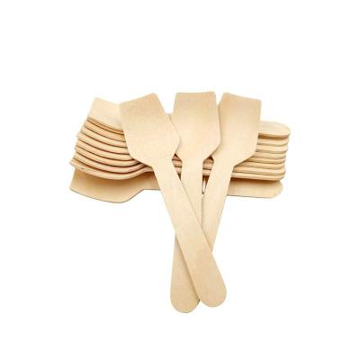 China China Sustainable Factory Eco Friendly Disposable Ice Cream Small Wooden Spoon With Logo Printed for sale