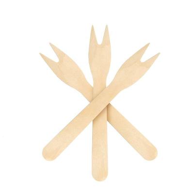 China Eco-Friendly Biodegradable Mechanical Automation Birch Fruit Forks Bulk Wooden Cutlery Set Disposable Fruit Fork With Logo for sale