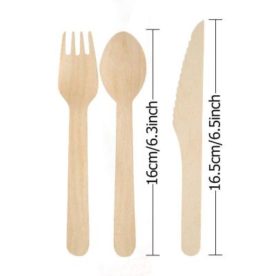 China Mechanical Automation New Design Biodegradable Disposable Birch Wooden Cutlery Kit for sale