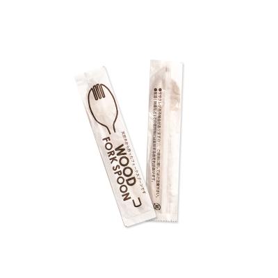 China Disposable 160mm 140mm Disposable Cutlery And Tableware 100% All-Natural Wooden Spoon Fork With Logo for sale