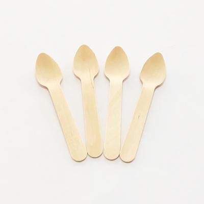 China Mechanical Automation Birchwood Biodegradable Wood Dessert Compostable Disposable Wooden Spoons for sale