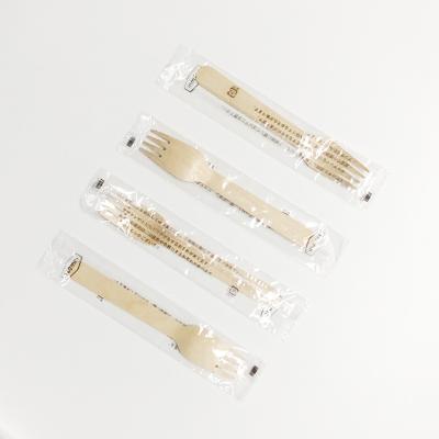 China Custom Eco-Friendly Compostable Birch Disposable Biodegradable Disposable Fork Wooden Cutlery Set For Wedding for sale