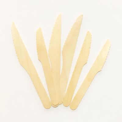 China 14cm Wooden Disposable Wooden Cutlery For Food Biodegradable Knife For Party Customized Logo For Children for sale