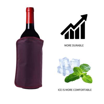 China Factory Customized Good Insulated Selling Gel Ice Packer Wine Cooler Bottle Packer Ice Pack Wine Cooling Sleeve for sale