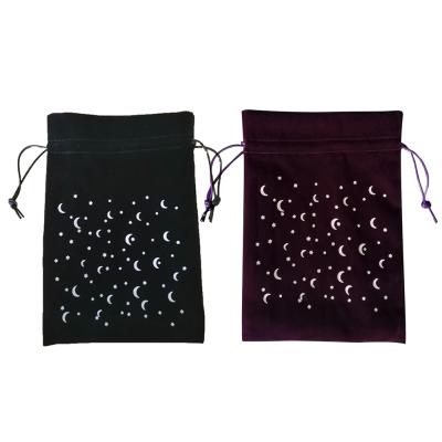 China Tarot Card Protect Wholesale Fairy Silk Tarot Bag Moon Phase Tarot Card Pockets Drawstring Bags For Tarot for sale