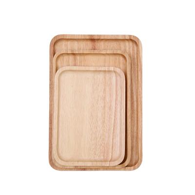 China Hotel wood splicing tea tray japanese and korean literary square dish log dish wood wooden tray viable color rubber for sale