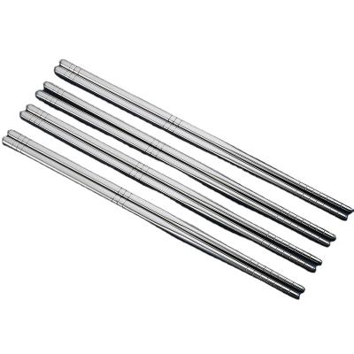 China 201 Stainless Steel Heat Insulation Square Metal Non-Slip Hollow Chopsticks Hotel Restaurant Household Chopsticks 7 Ring Non-Slip Chopst for sale