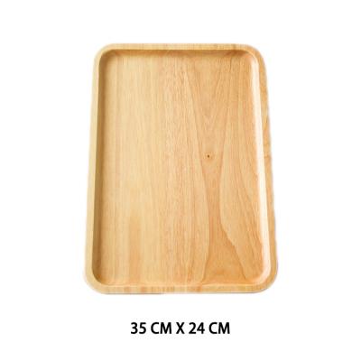 China Beech Wood Square Viable Plate Tray Appetizer Plates Wooden Serving Round for sale