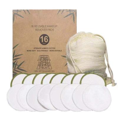 China Amazon Customized Makeup Remover Pads , Washable Eco - Friendly Natural Bamboo Cotton Rounds ESJOBR013 for sale