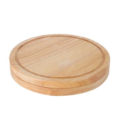 China Disposable High Quality Promotional Rubber Wood Round Cheese Bamboo Board for sale