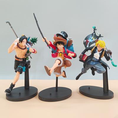 China One Piece Cartoon Toy Wholesale High Quality Anime Action Number GK 3 Brothers Running Luffy Ace Sabo Anime Action Number Toys for sale