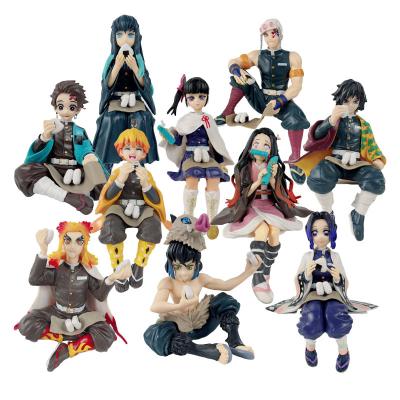 China Toy Anime Figures Kamado Tanjirou Nezuko Kochou Shinobu Tomioka Giyuu Cartoon Toy 10 Styles Demon Slayer Action Number Mode Cartoon for sale