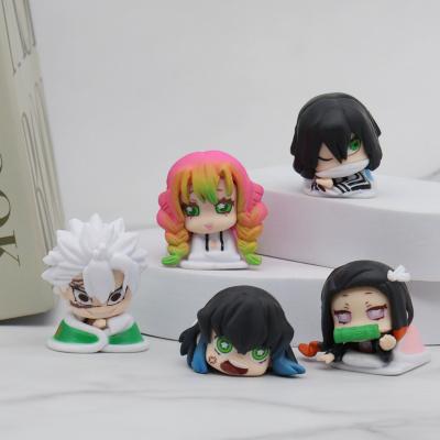 China Wholesale anime cartoon toy 5 pieces/set Kimetsu no yaiba Q version PVC demon slayer action number for decoration for sale